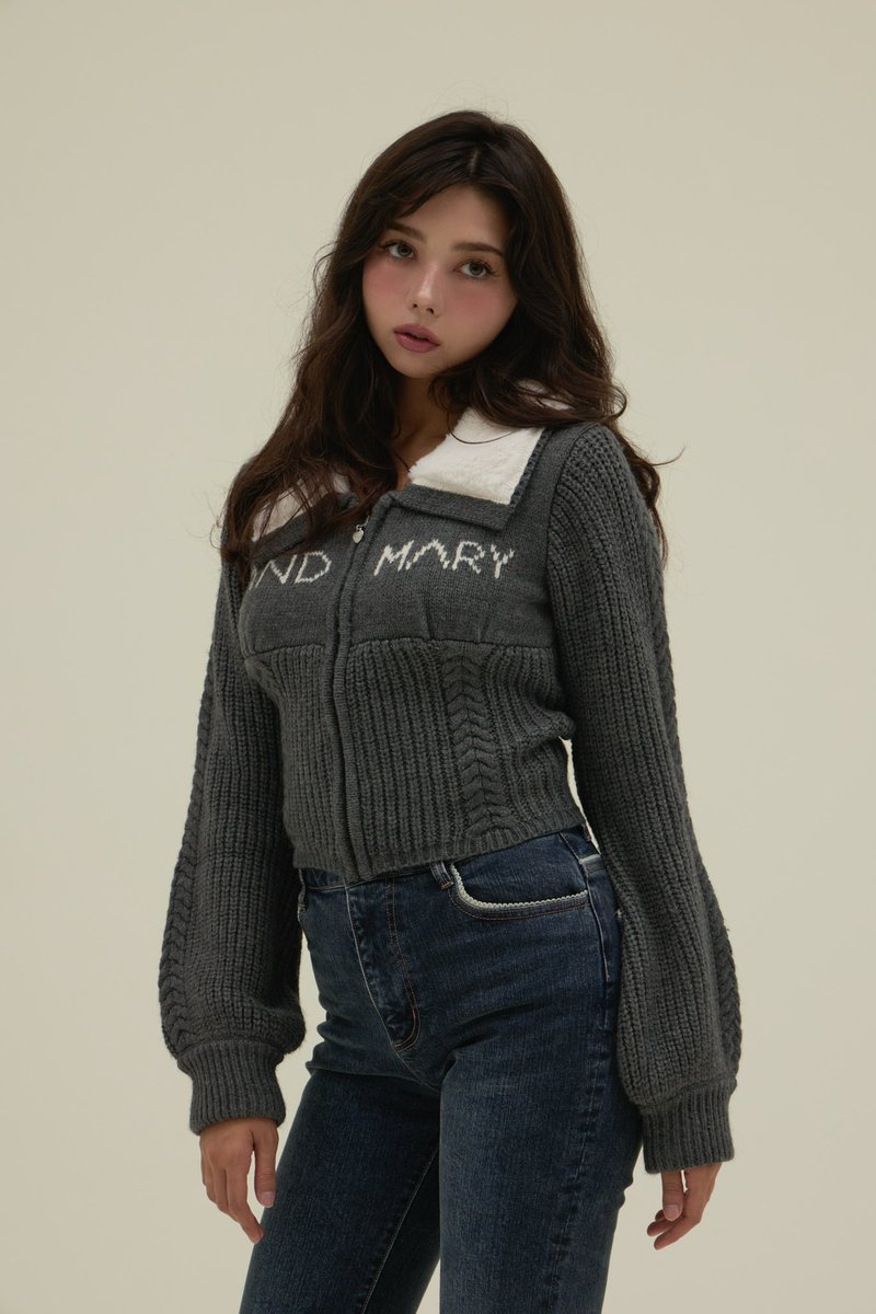 Mary logo zip tops color beige/gray ¥12100-tax in ころんとした