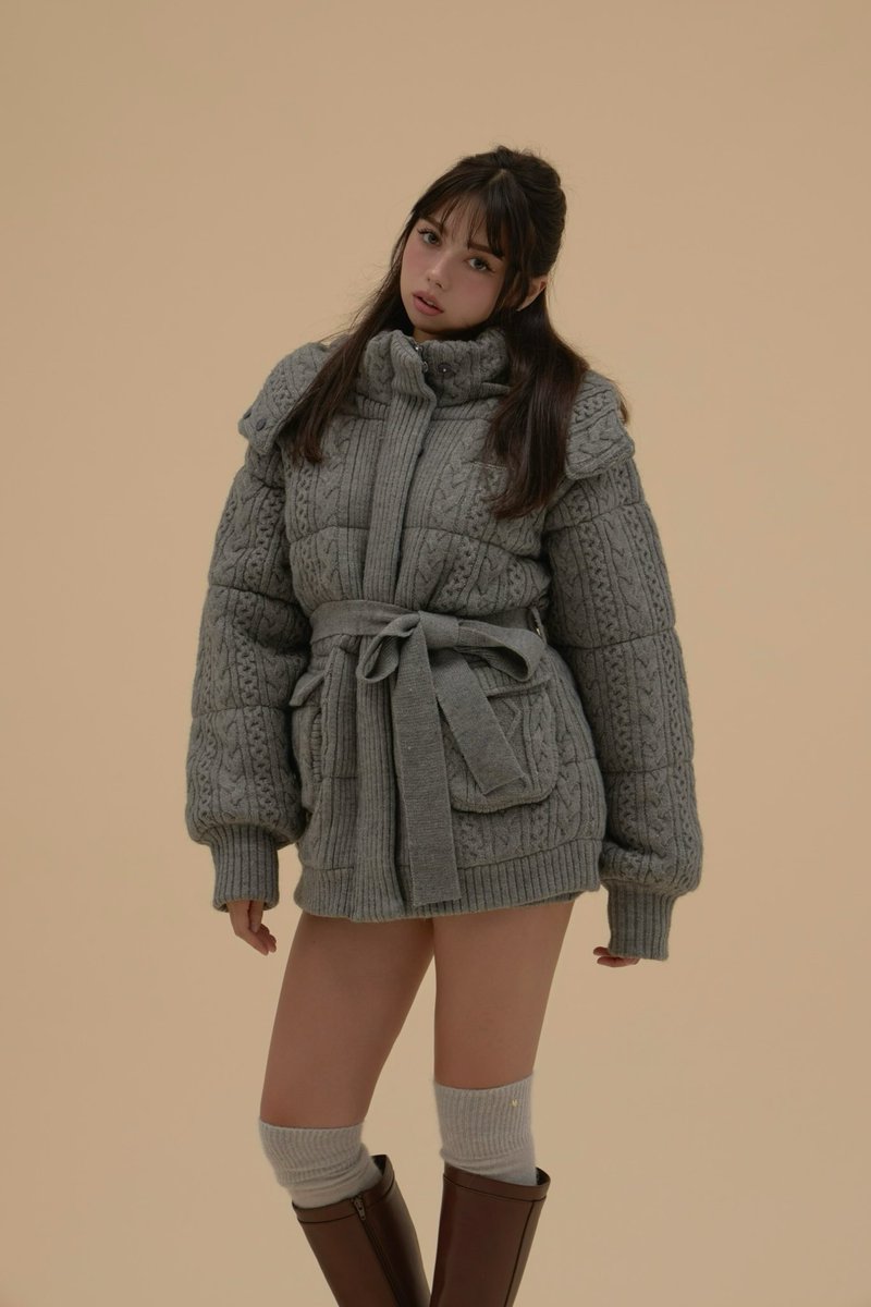 Mary quilting knit shape jacket color gray/ivory/black ¥29700-tax