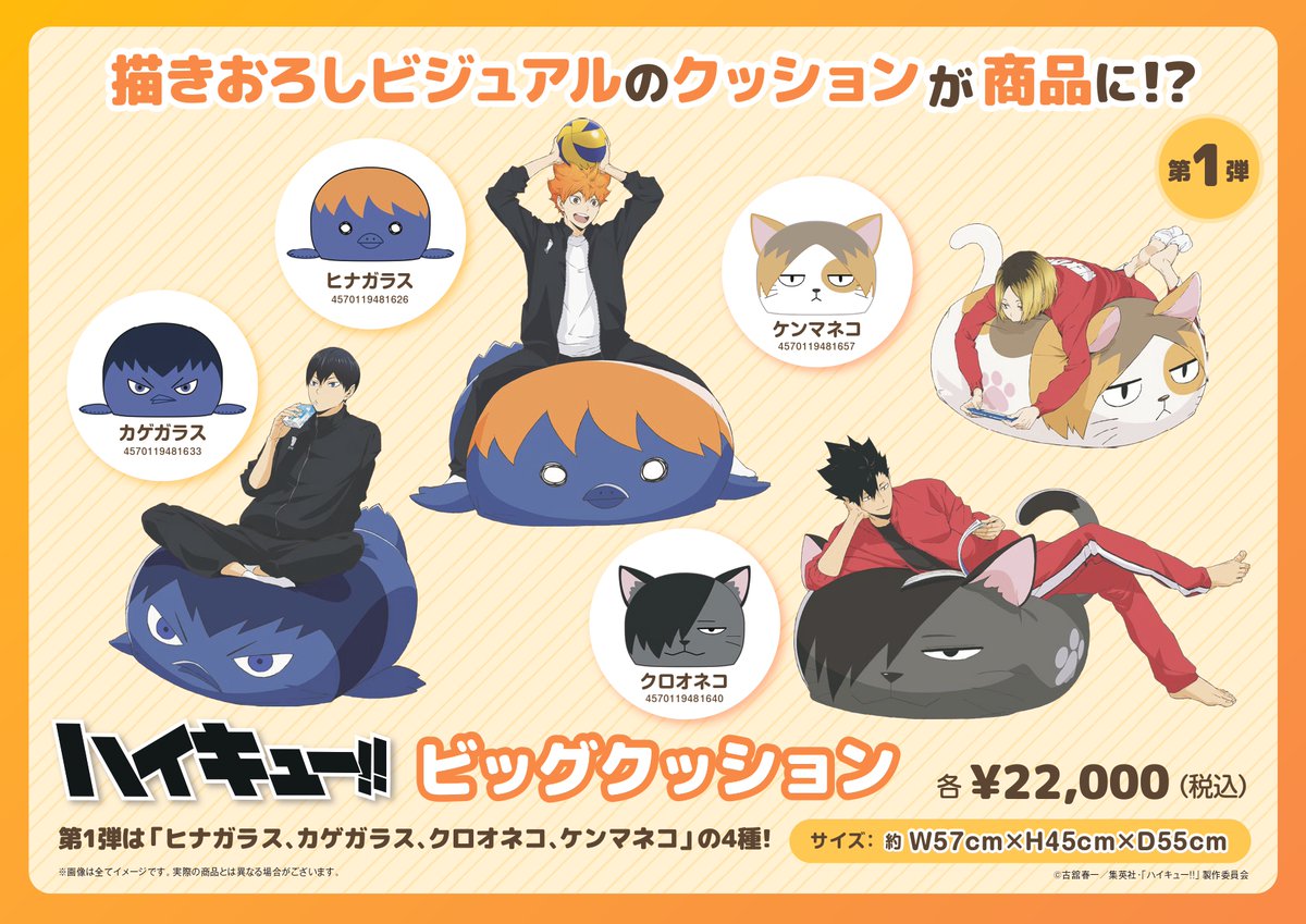 ハイキュー】 ＿人人人人人人人人＿ ＞ ビッグクッション＜ ￣Y^Y^Y^Y