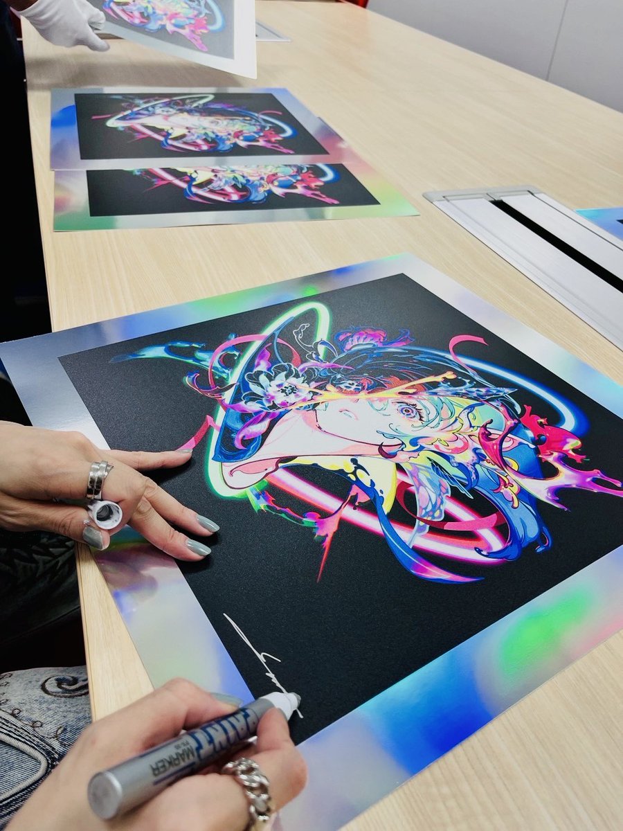 本日LAで開催されるANIMEEXPO25の紀伊國屋さんブースにてアート