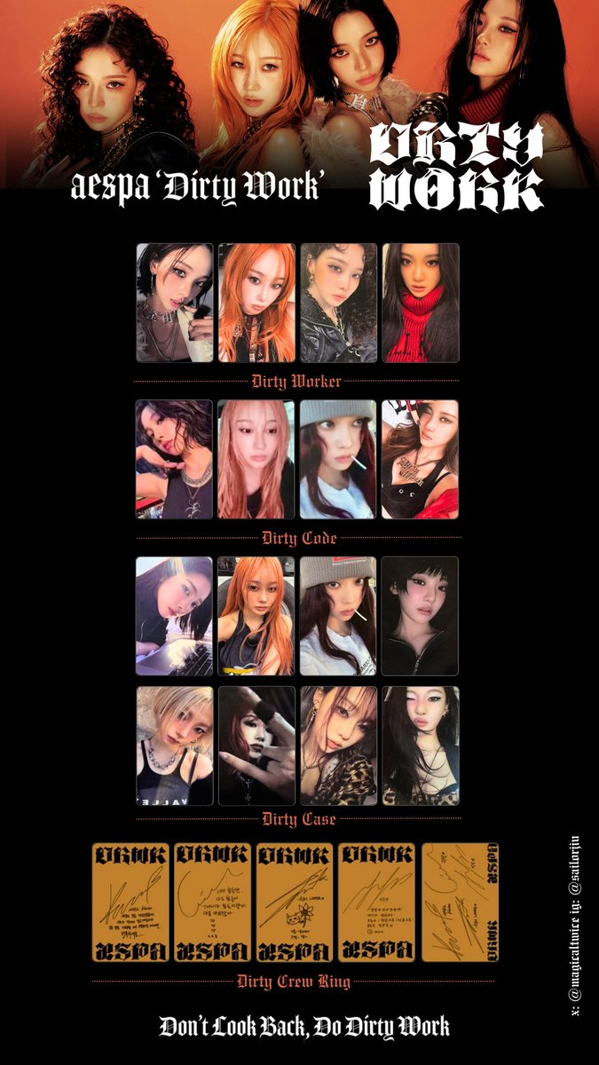 Aespa Dirty Work Full Photocard Template Karina Giselle Winter