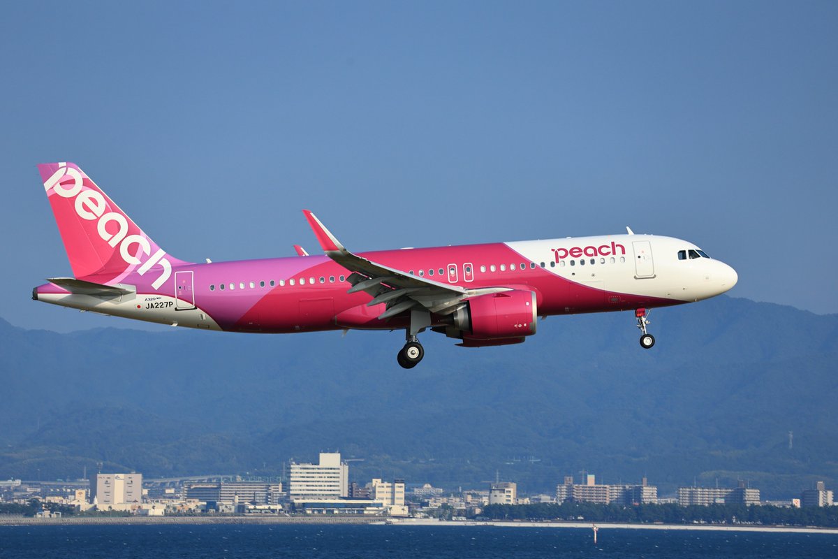 おはようございます。 MM184 SDJ-KIX 2025.8.4 JA227P A320neo #ピーチ