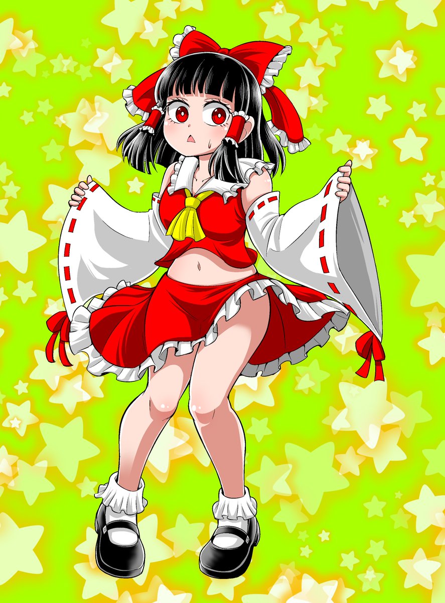 ぼくの大好きな東方で、今年は霊夢が1位になったから前に描いた霊夢