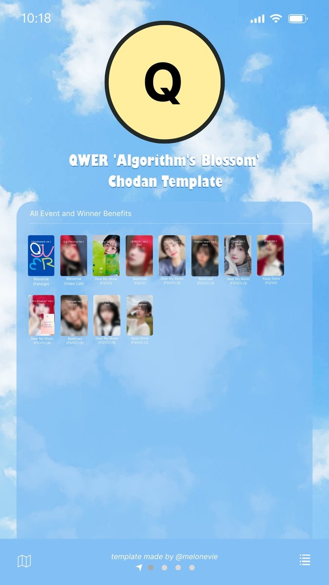 QWER 'Algorithm's Blossom' Photocard Template Chodan and Magenta