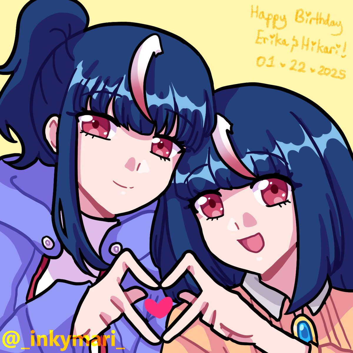 Happy Birthday, Erika and Hikari!!!! 🪐🐰🎉 #明星エリカ誕生日2025