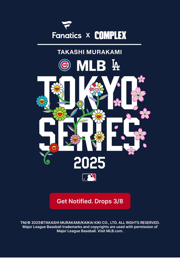 お知らせ】大変好評につきFanatics and Complex presents 村上隆×MLB