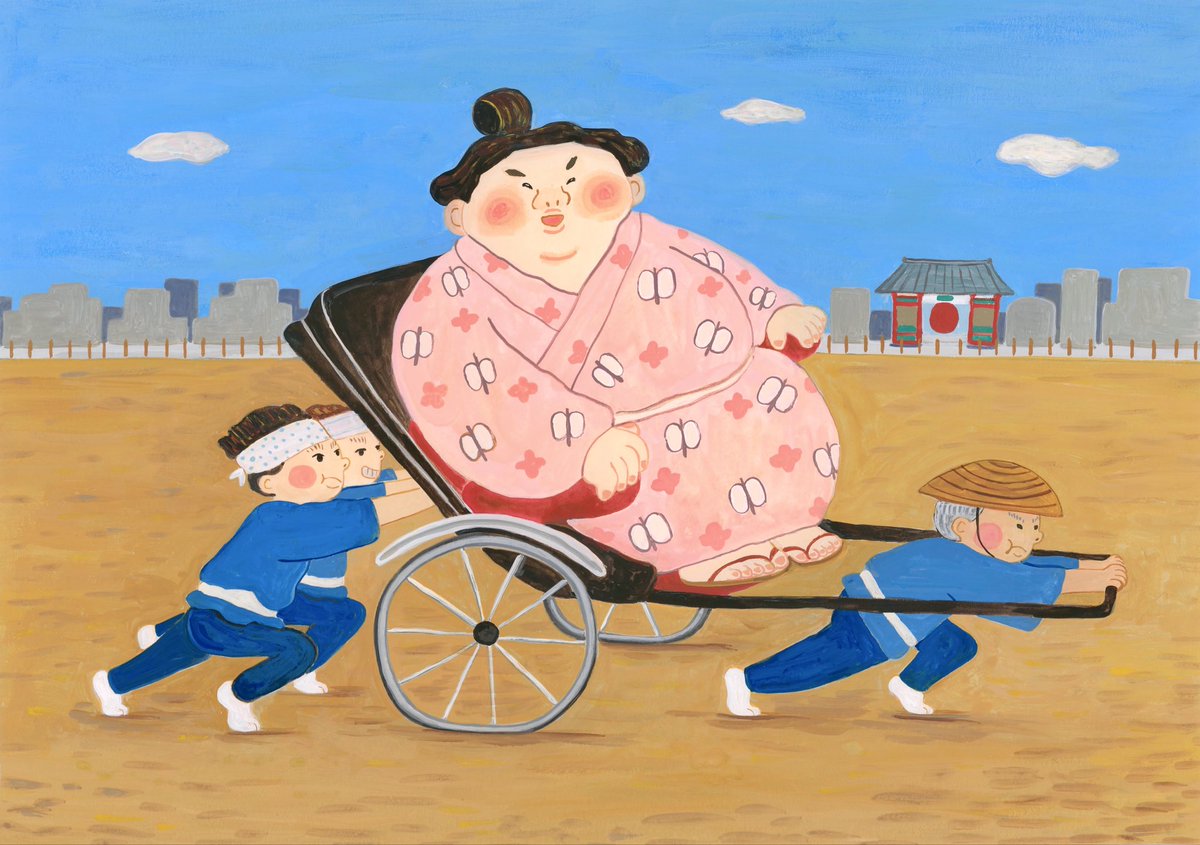 初めての人力車 こちらは大島依提亜さんの課題「重そうにみえる絵