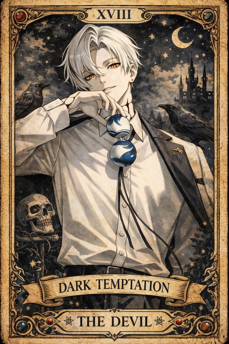 Noctis #光と影#タロットカード#創作 『夜に囁く声と、朝に差し伸べる