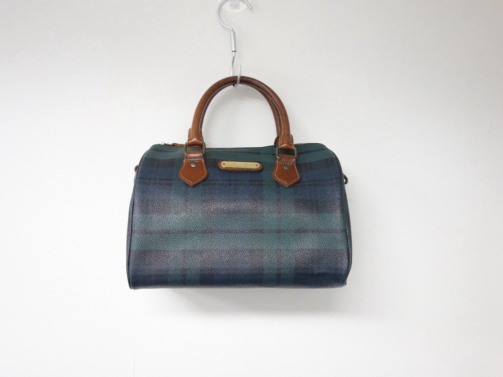 ポロ ラルフローレン ブラックウォッチ柄 ミニボストンバッグ 、新規