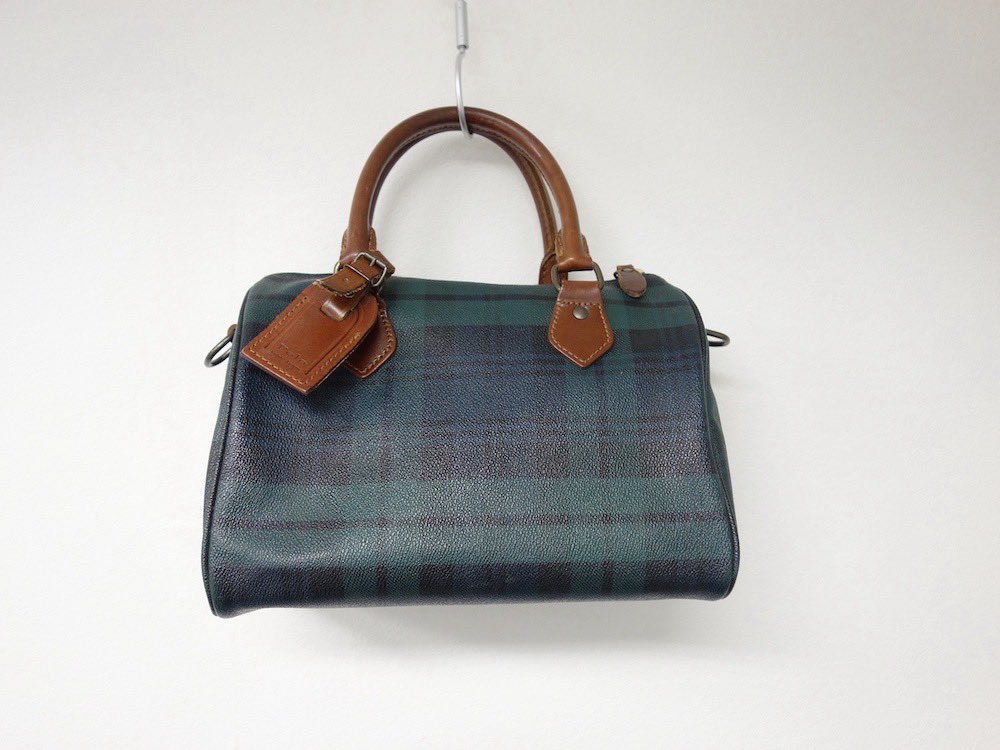 ポロ ラルフローレン ブラックウォッチ柄 ミニボストンバッグ 、新規