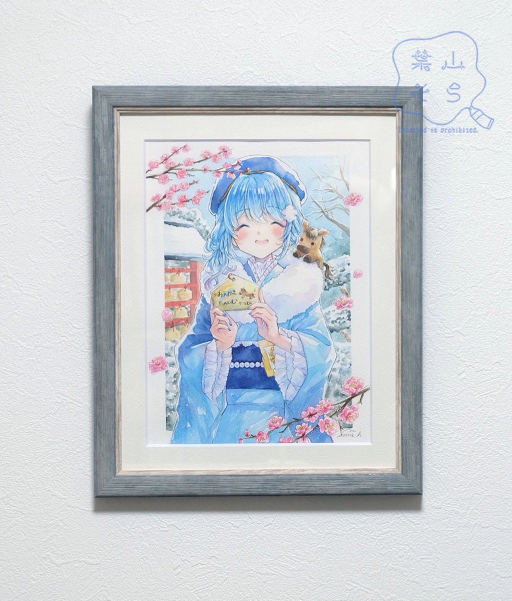 額装原画】「初詣と絵馬」 FANBOX先行販売にて販売中🐴🎨 BOOTH販売は2