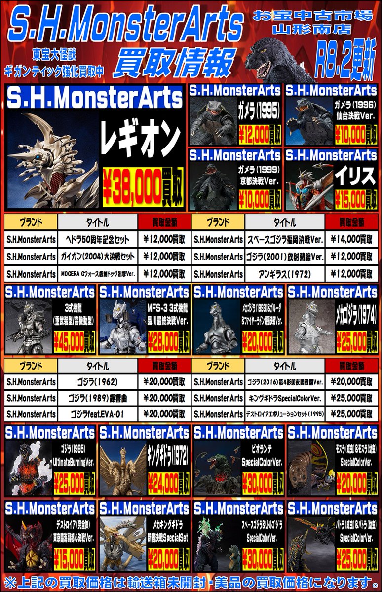 引き続きウルトラマン＆ゴジガメの買取情報になります。ゴジラ-0.0も機