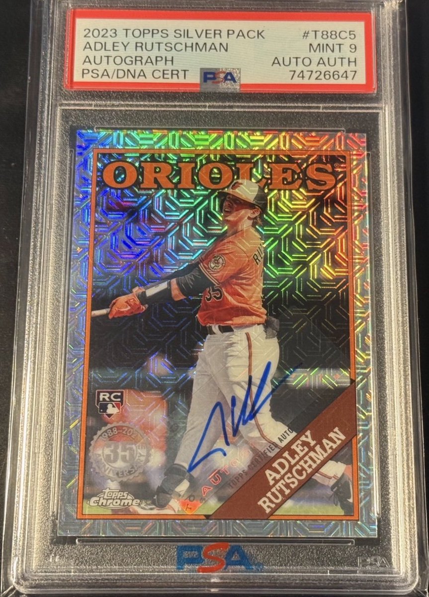 $70 2023 silver pack Adley Rutschman rookie auto /99 PSA 9 Auto