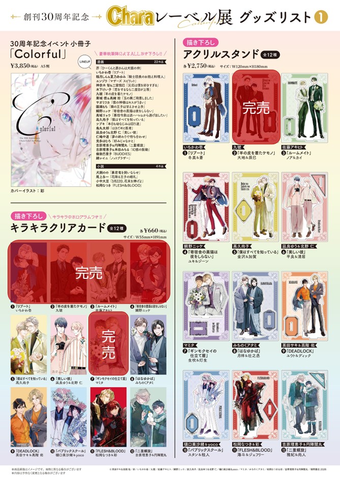 ₊˚︶︶︶︶︶︶︶︶︶︶︶ ⠀創刊𝟑𝟎周年記念 ⠀⠀「 #Charaレーベル