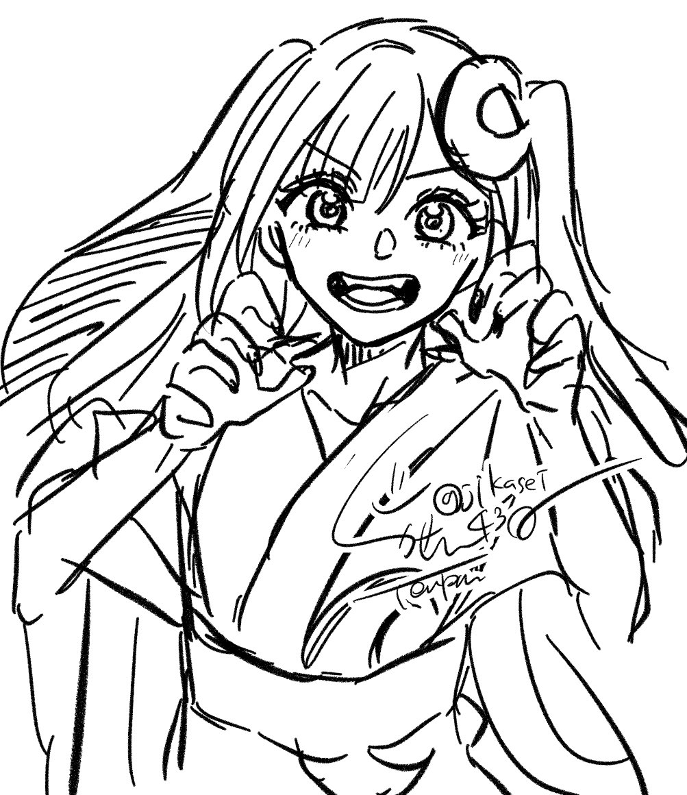 超かぐのキャラデザと自分の絵柄の相性が良すぎて5分10分くらいで