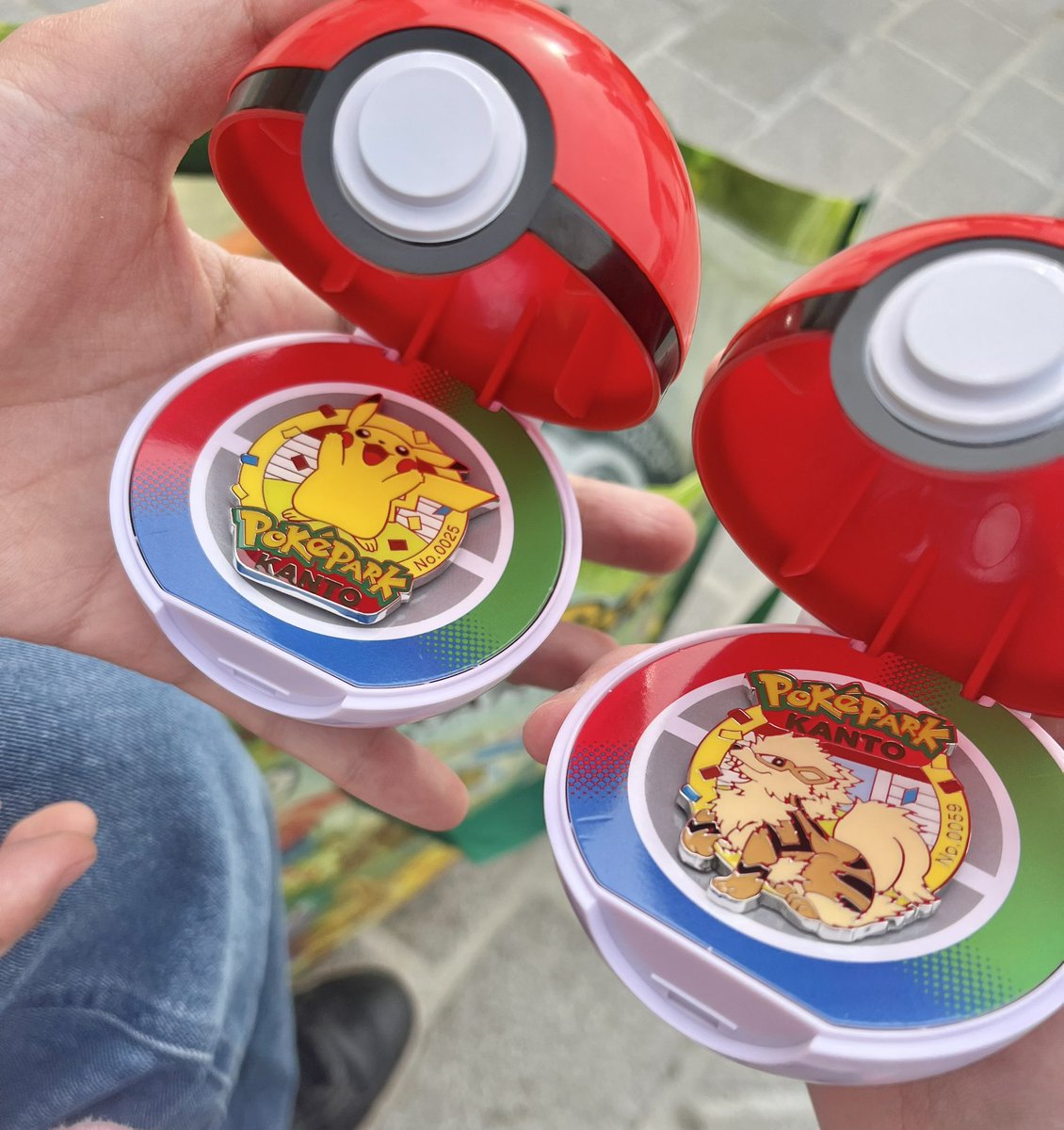 奇跡！！！ ピンバッジはほたるんさんがピカチュウ、わたしが