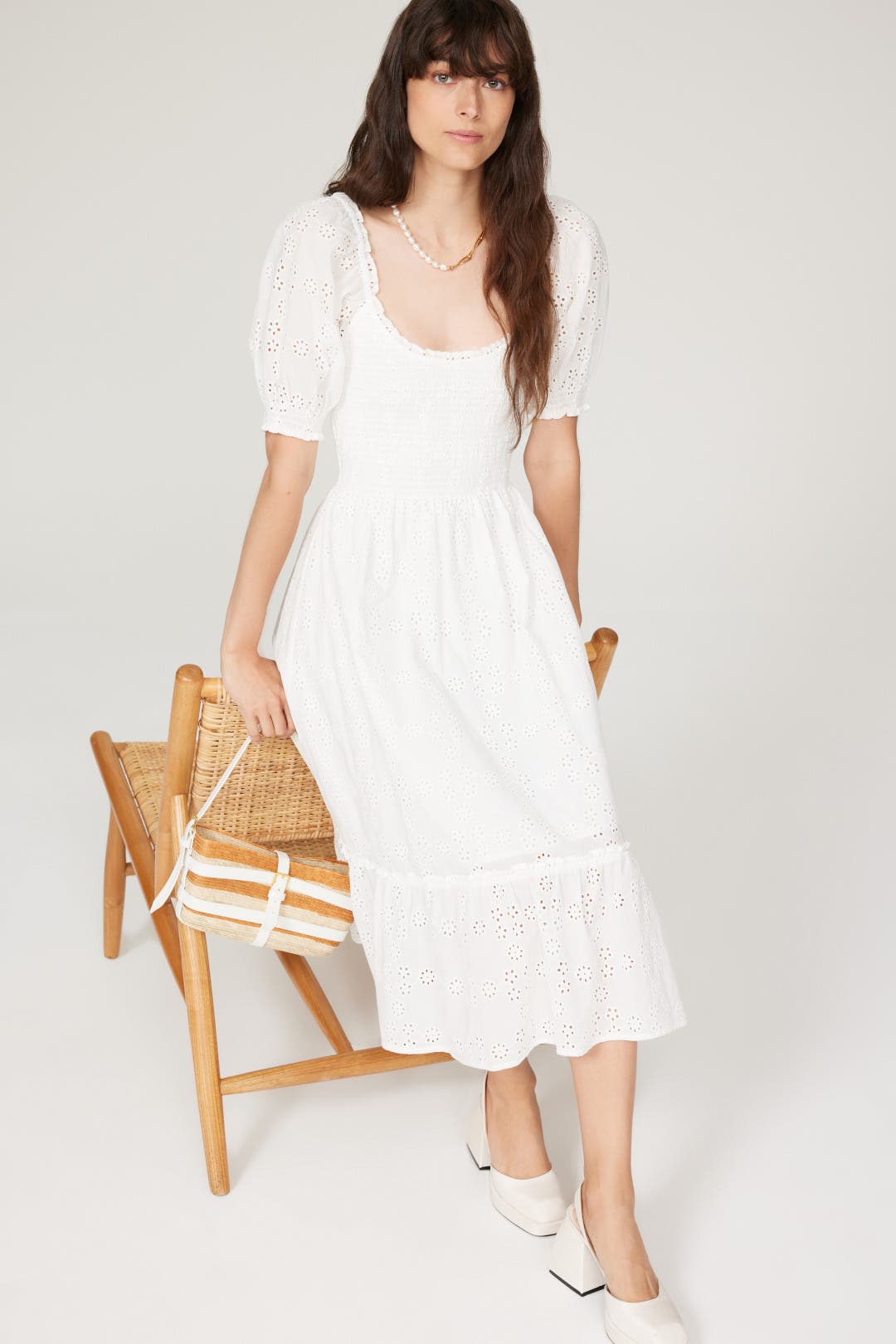 White Eyelet Louisa Nap Dress by Hill House Home | Rent the Runway