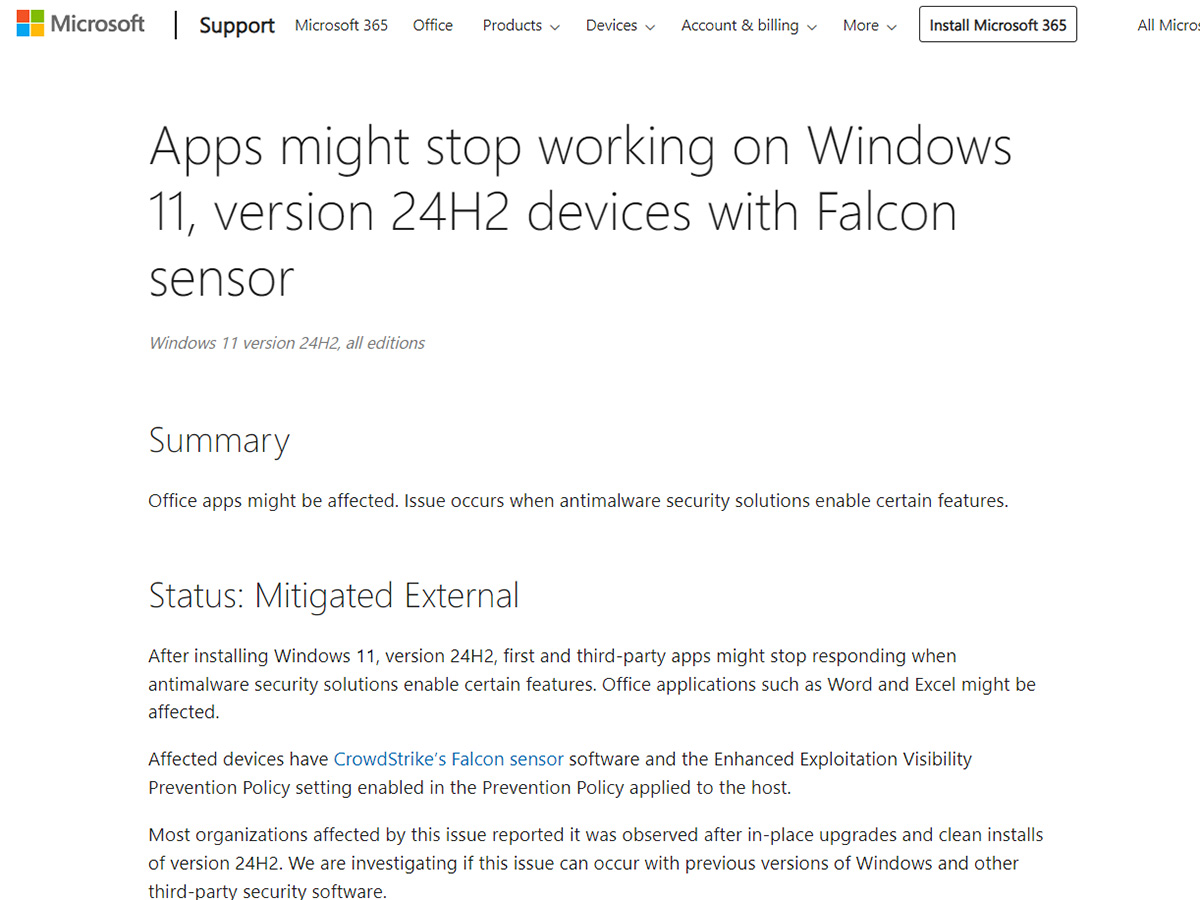 Windows 11 24H2導入後にWordやExcelなどが動かなくなる不具合 - PC Watch