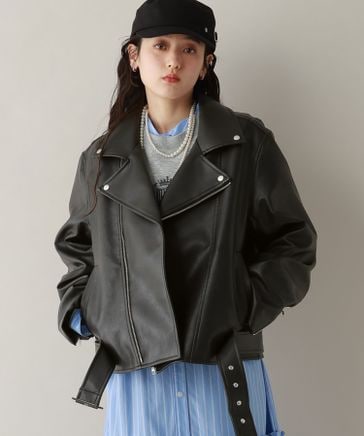 WOMENS】シンセティックレザー/ダブルライダースジャケット | [公式
