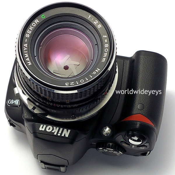 Mamiyaマミヤ645レンズが使える。ニコンFマウントアダプター