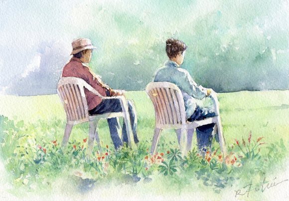 夫婦の絆 ・思い出を絵にする : 福井良佑の水彩画 Watercolor Terrace