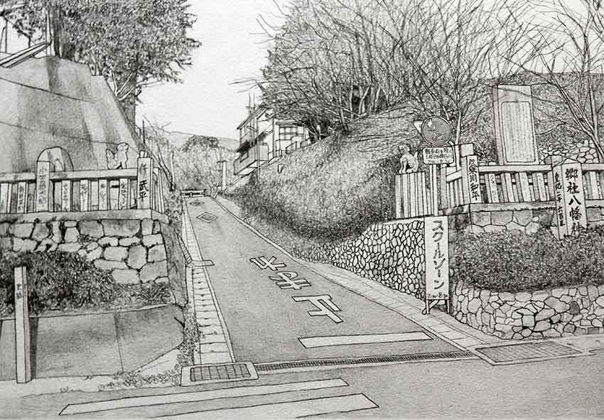 鳴門市ドイツ館「須恵泰正 鉛筆画展〜美馬の風景〜」-03♪ : すえドン