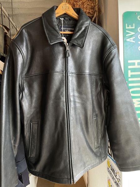 90s DOCKERS ドッカーズ 高品質 ラム レザー ジャケット 黒 L・90s USA
