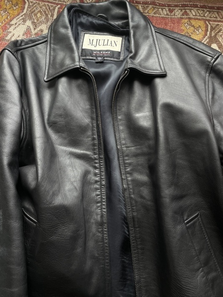 90s WILSONS LEATHER M.JULIAN 短丈 レザー ジャケット 黒 L ・Eddie
