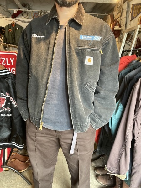 90s USA製 carhartt デトロイト ジャケット J01 フェード ブラック XL