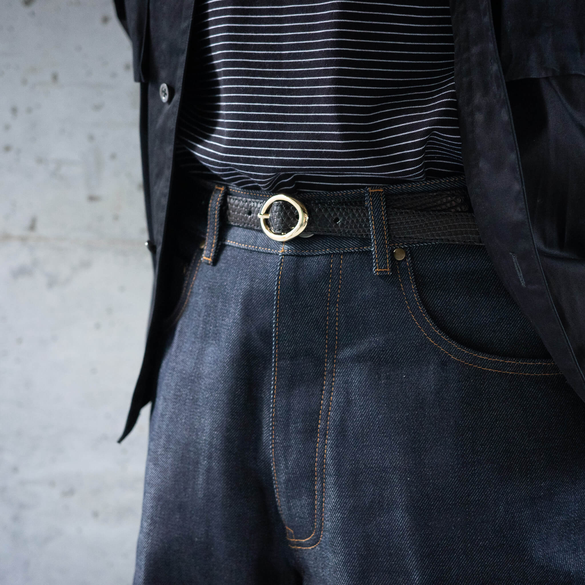 BISOWN(ビソウン)/LIZARD OVAL BELT/BK – peau de l'Ours
