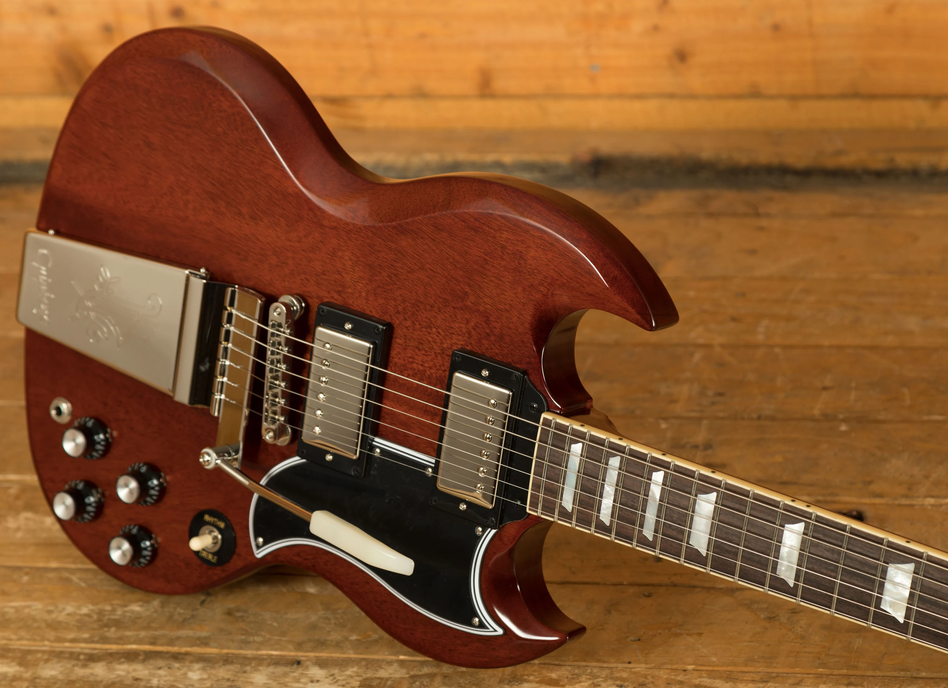 Epiphone 1964 SG Standard Maestro Vibrola Cherry Red | Peach Guitars