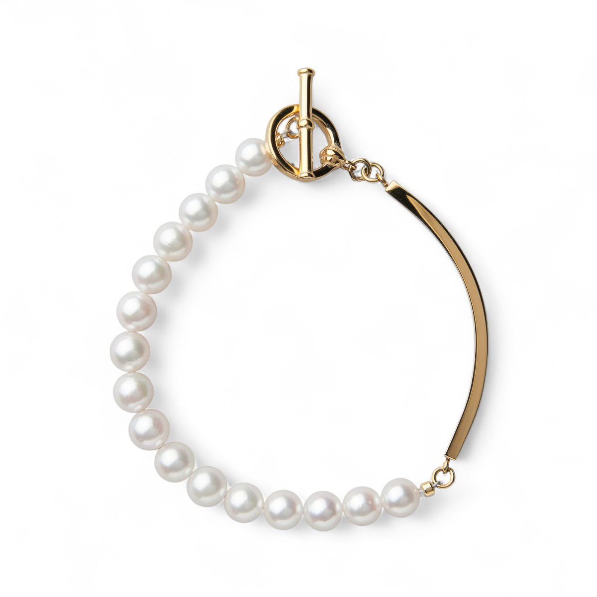 Supple あこや真珠 ハーフブレスレット 6.5-7.0mm SUS316L