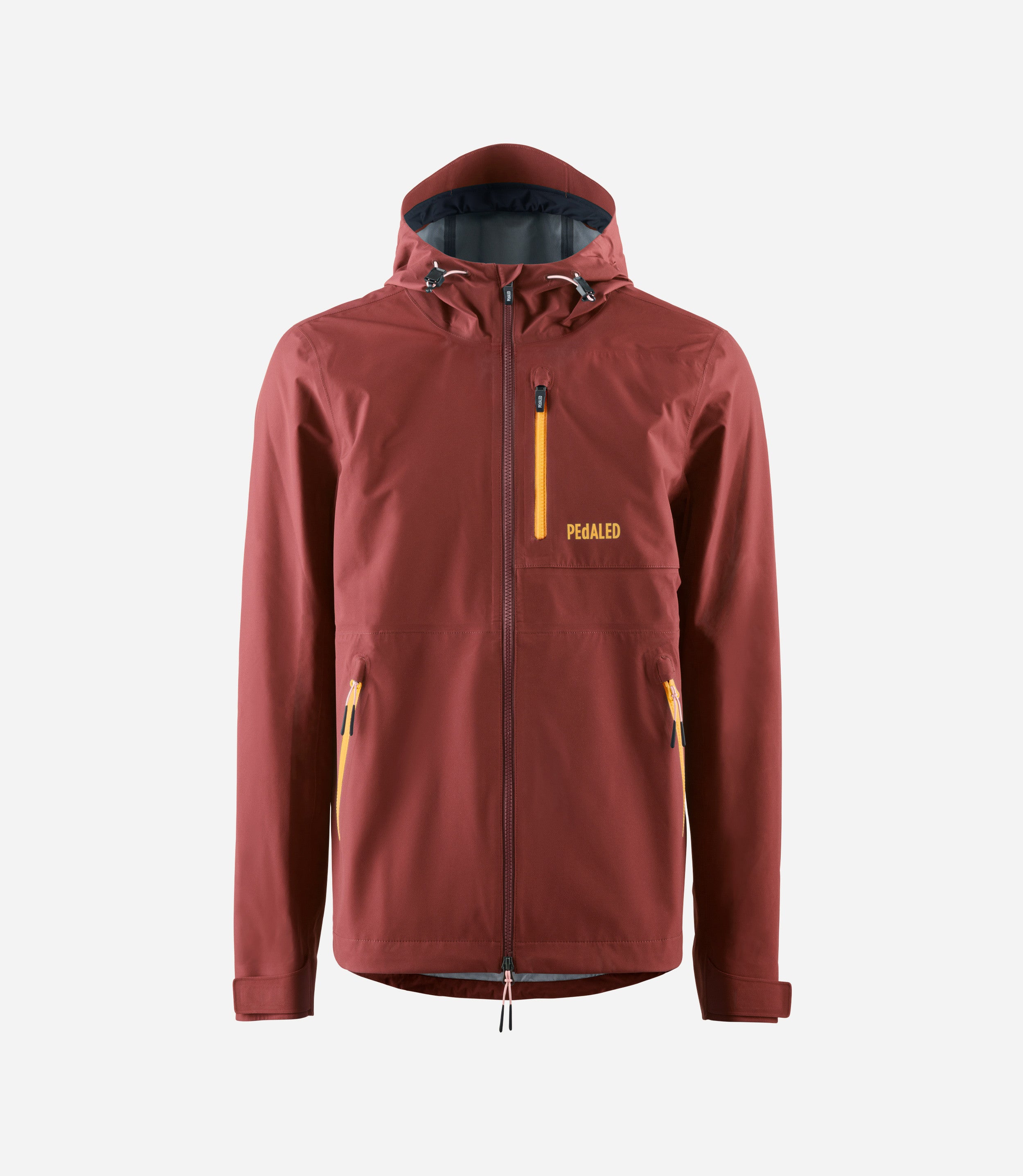 Winter Waterproof Hooded Cycling Jacket - Dark Red | PEdALED
