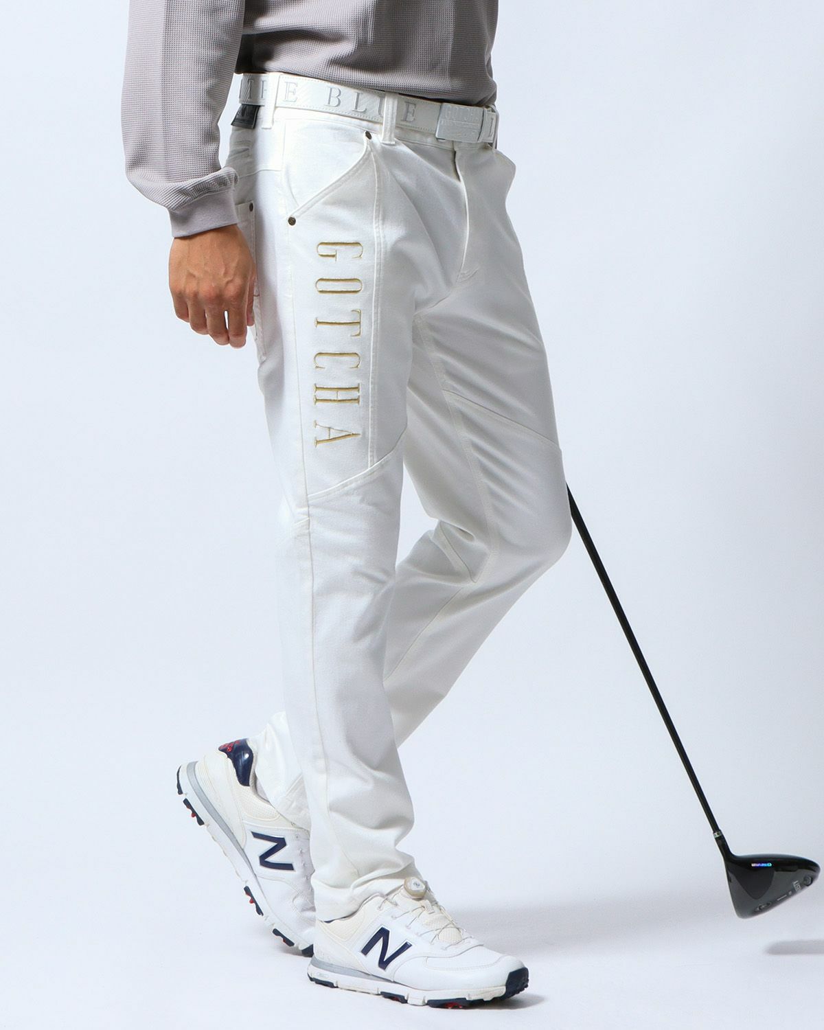 GOTCHA GOLF] シャイニー ゴールド バックル ホールレス ベルト | PEET