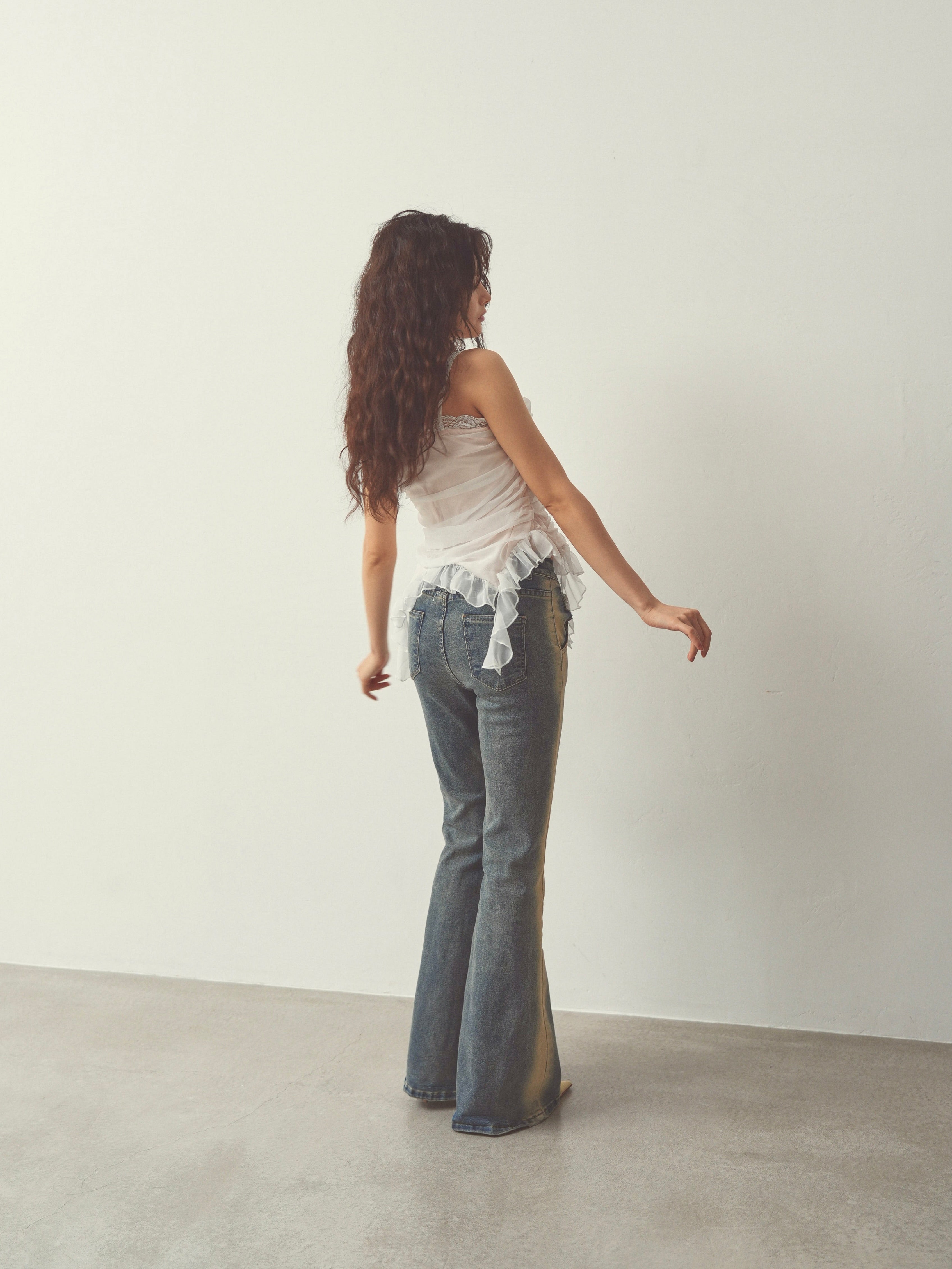 lacebelt flaredenim｜PELLICULE | ぺリキュール