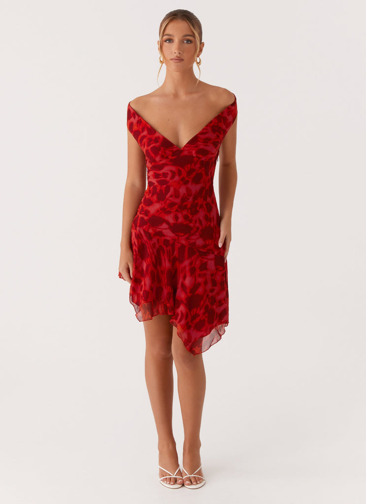 Alma Mini Dress - Deep Red Floral – Peppermayo