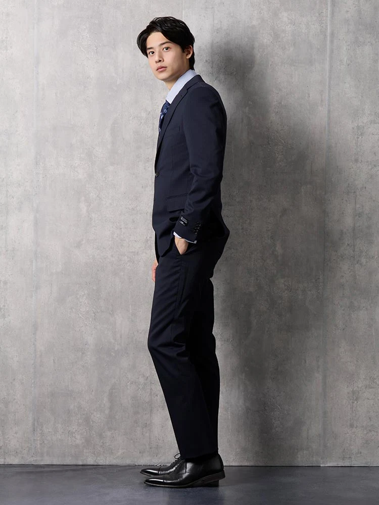 上下洗える/SOLOTEX】定番ツーパンツスーツ シャドウストライプ