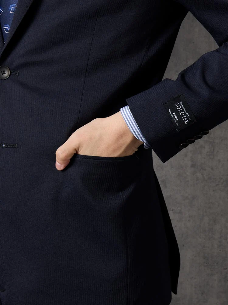 上下洗える/SOLOTEX】定番ツーパンツスーツ シャドウストライプ