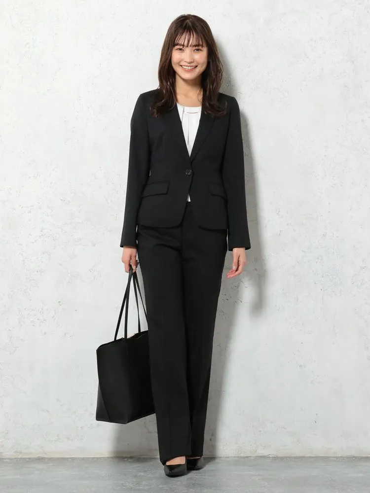 ブラック シルク混 スーツ ジャケット シャドーストライプ ネイビー