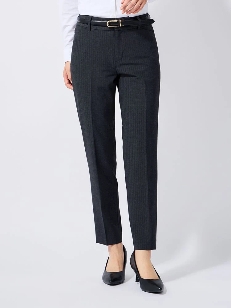 M．グレー スマ美スーツ テーパードパンツ ネイビー/グレー | P.S.FA