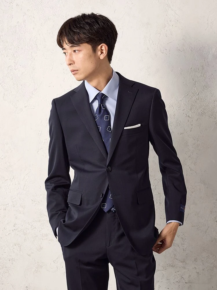 上下洗える】2つボタンスーツ【クラシコ】無地 ネイビー | P.S.FA公式通販