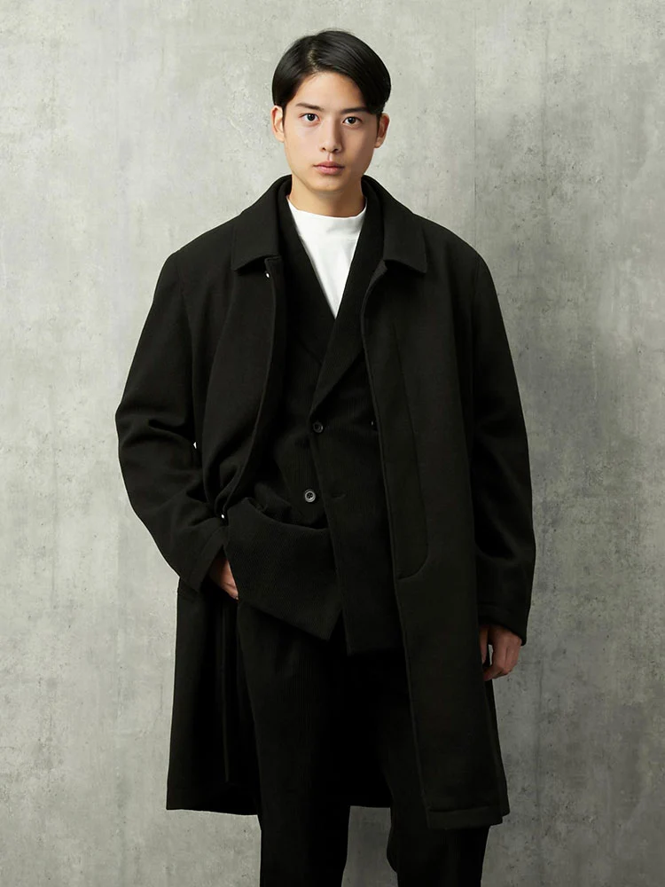 ブラック TOKYO RUN プチプラ ステンカラーコート ブラック/ネイビー