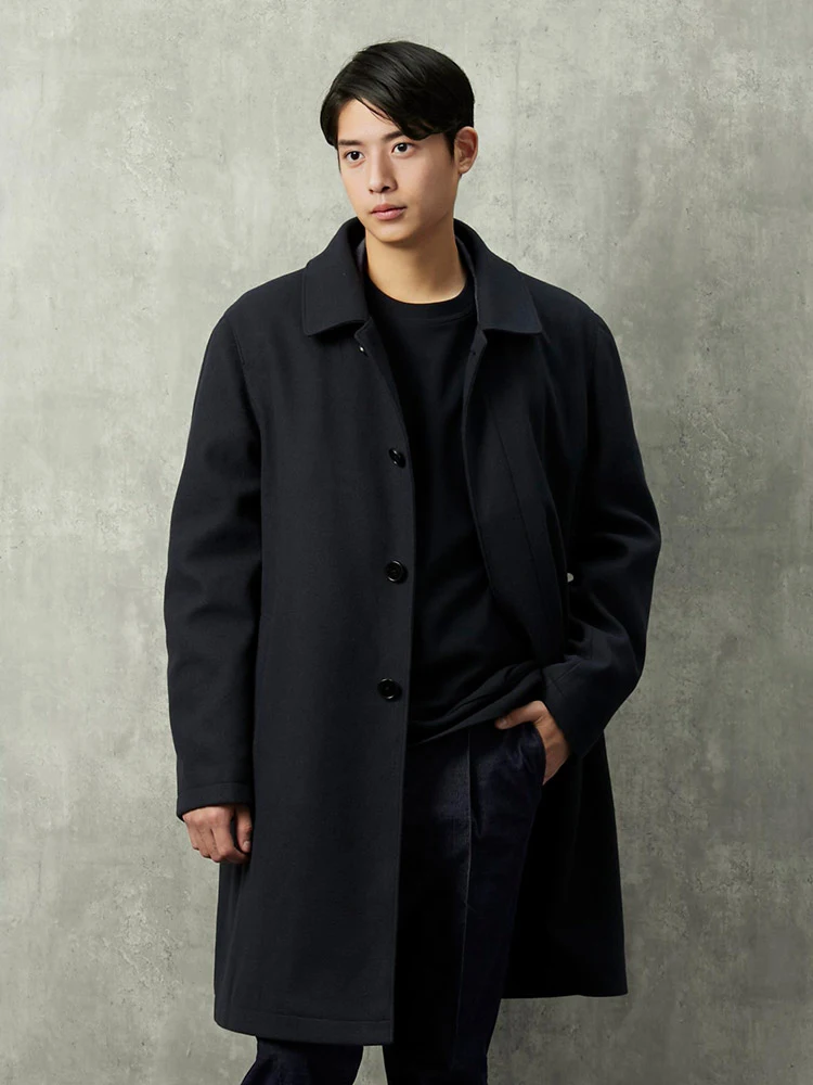 ブラック TOKYO RUN プチプラ ステンカラーコート ブラック/ネイビー