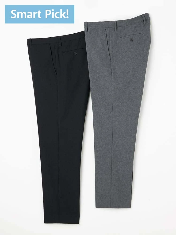 2点パック/Smart Pick！】裾上げのいらないスラックス Bセット