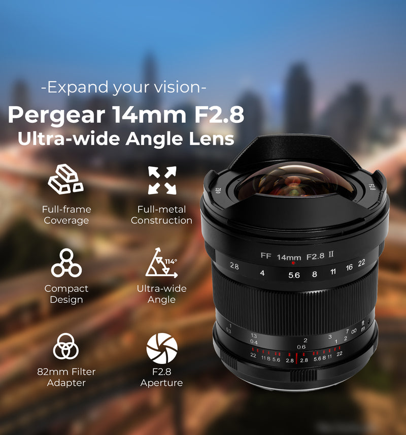 Pergear 14mm F2.8 第2世代 フルフレームレンズSony, Nikon, Canon