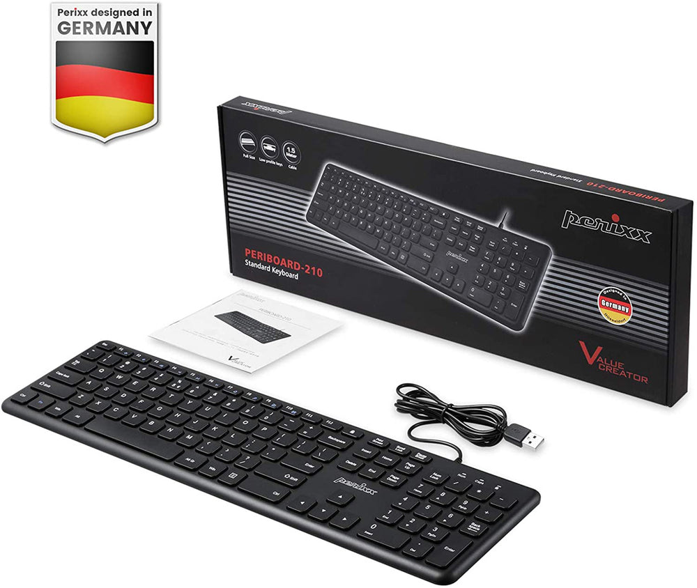 PERIBOARD-210 有線フルサイズキーボード スリムデザイン 静音