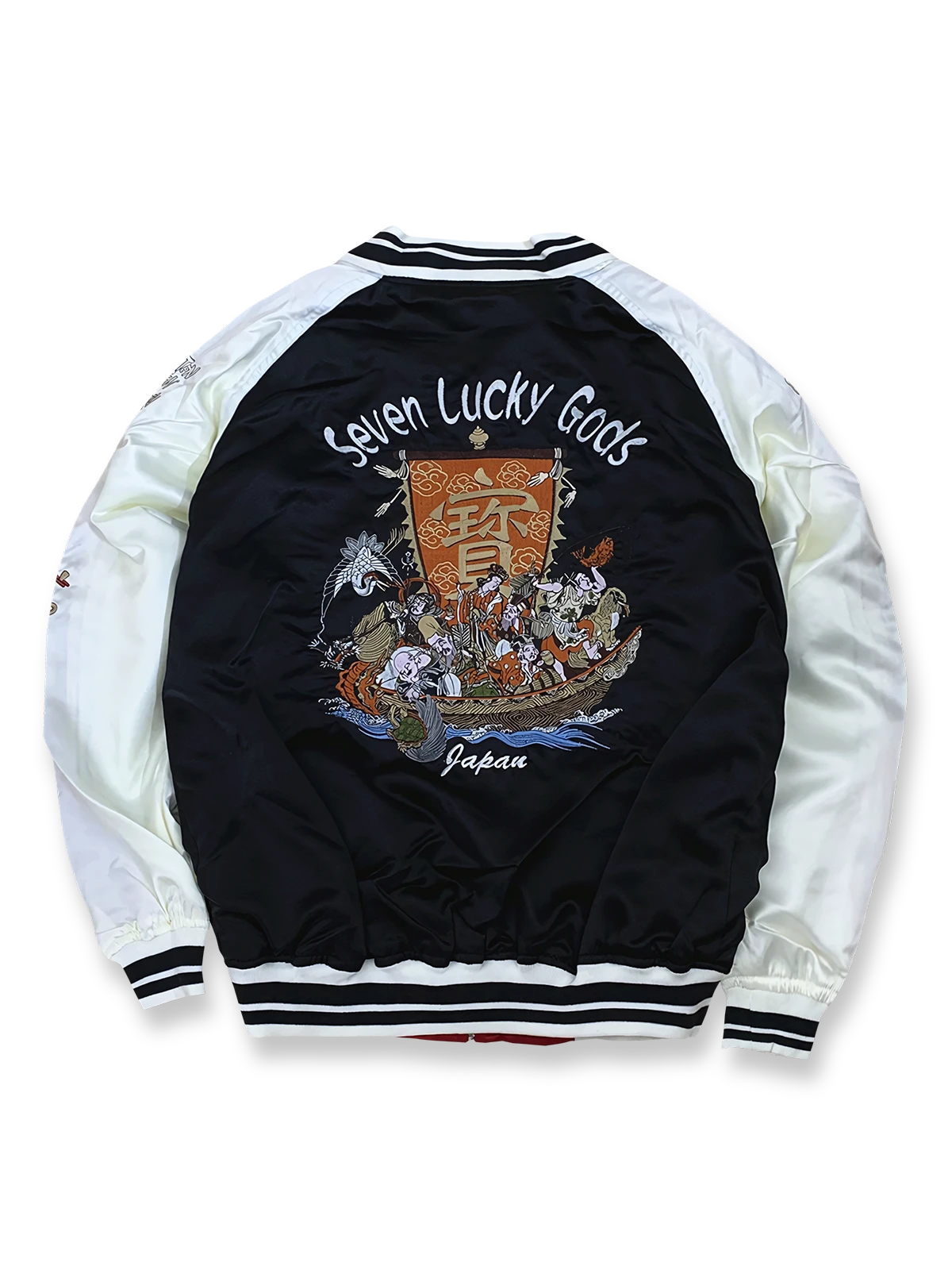 リバーシブル 宝船 七福神刺繍 シルク スカジャン -PESSOA CLUB