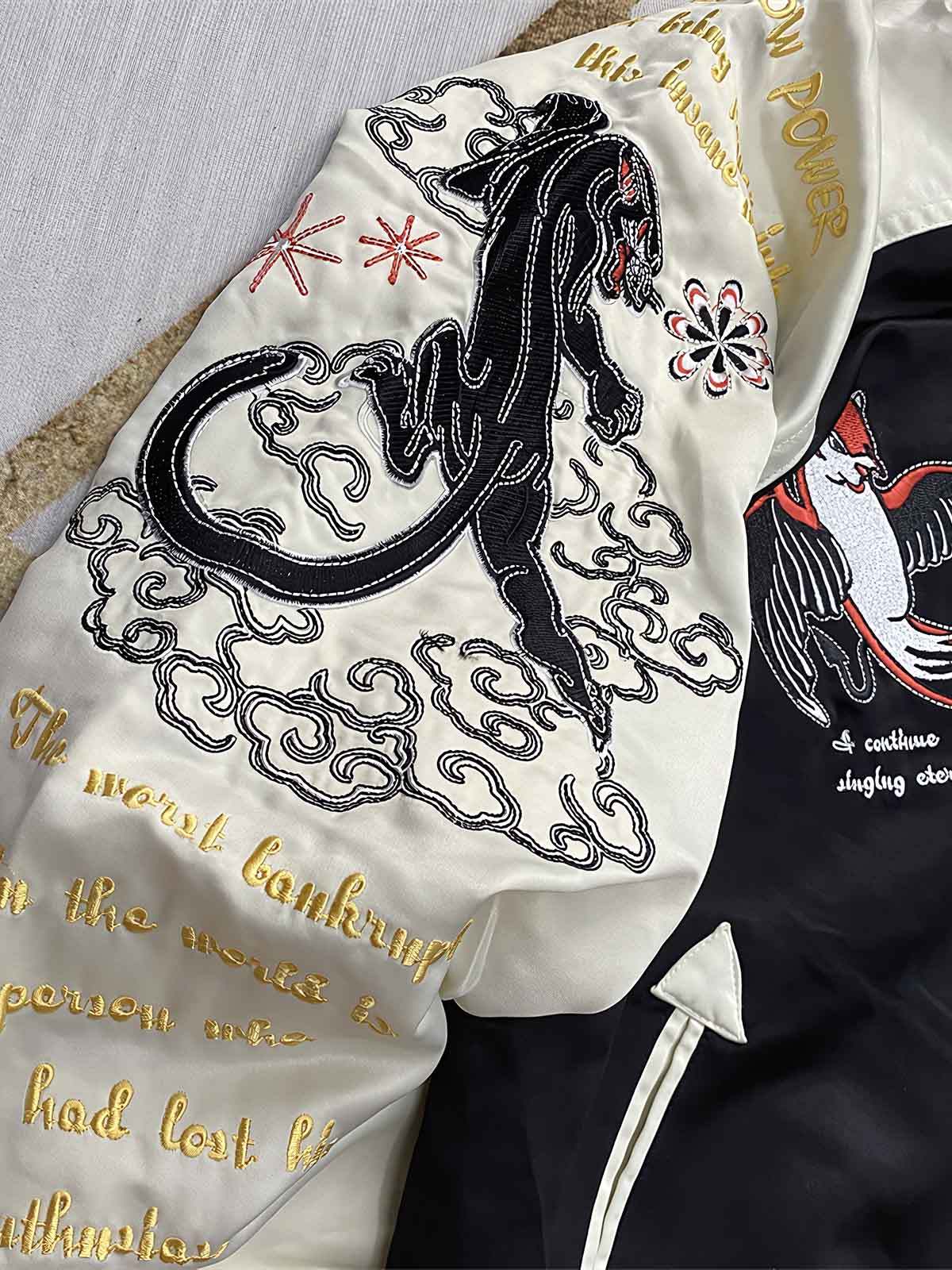 リバーシブル テッドマン 着物ギタリスト 刺繍 スカジャン -PESSOA CLUB