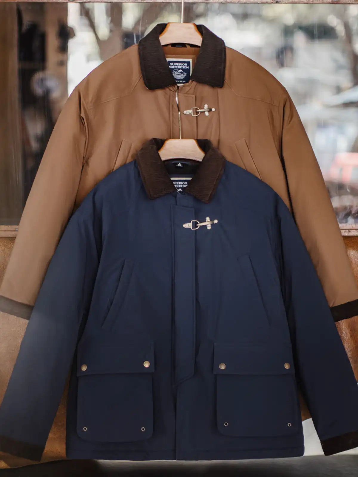 ハンティングジャケット コーデュロイ襟切り替え サファリショート