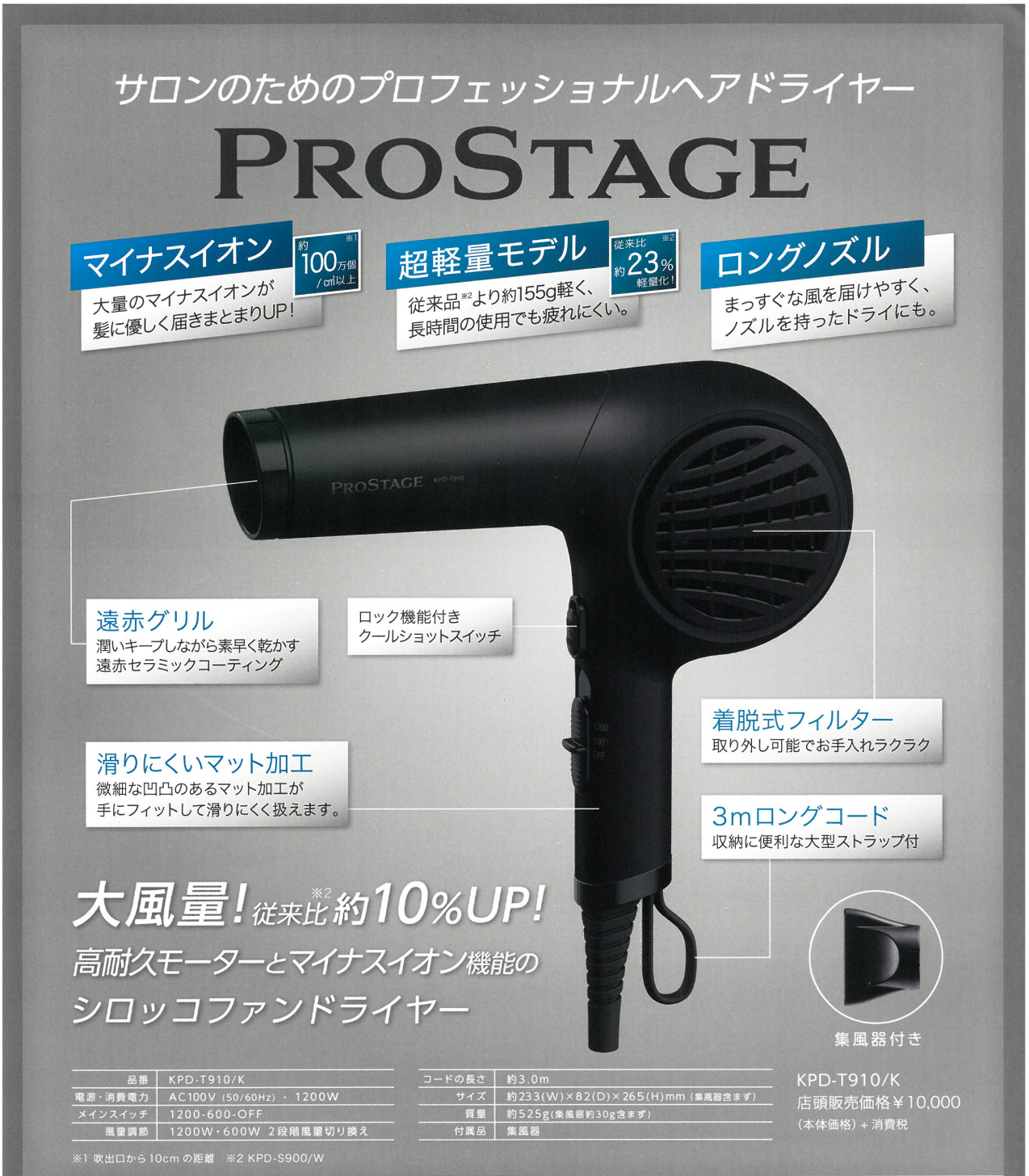 プロステージ マイナスイオン ドライヤー 1200W: 200｜業務用